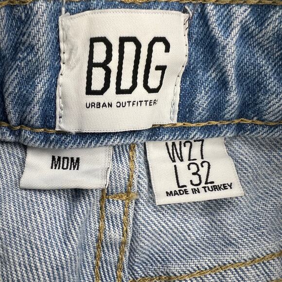 BDG Urban Outfitters High Rise Mom Jeans Medium Wash Distressed Size 27/32 - Picture 4 of 13